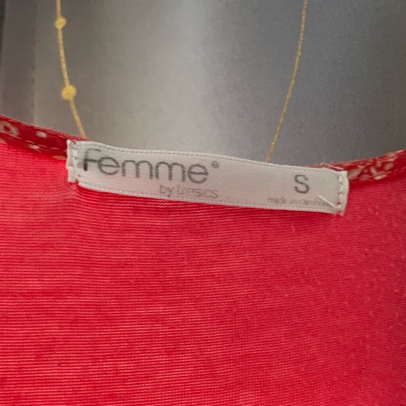 Sleeveless Coral Pink Top w/Sheer Layered Front, Size S - Picture 16 of 16